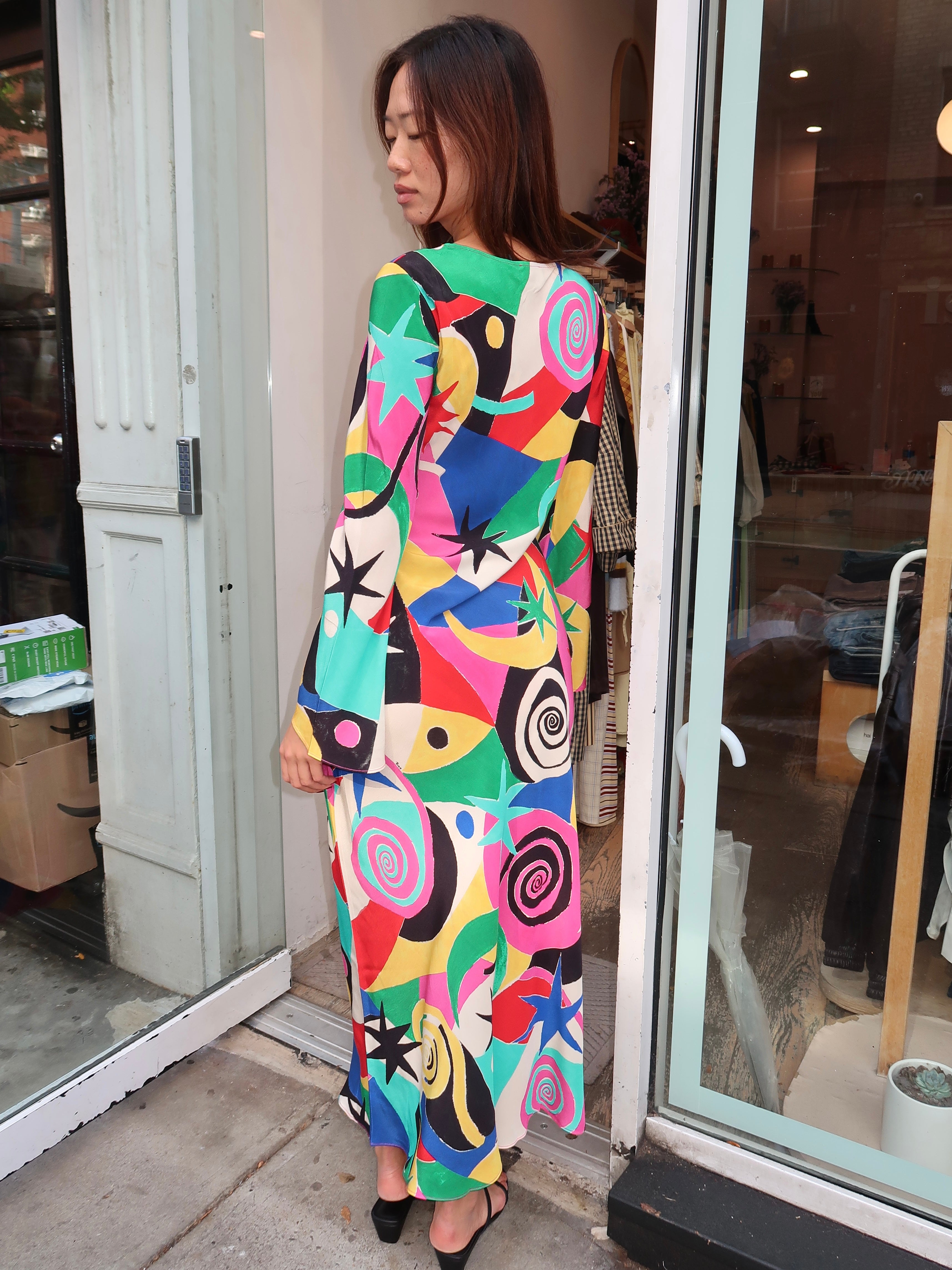 Amal Dress Cosmos Swirl Multi