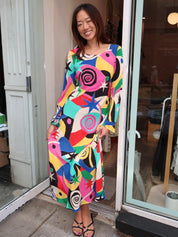 Amal Dress Cosmos Swirl Multi