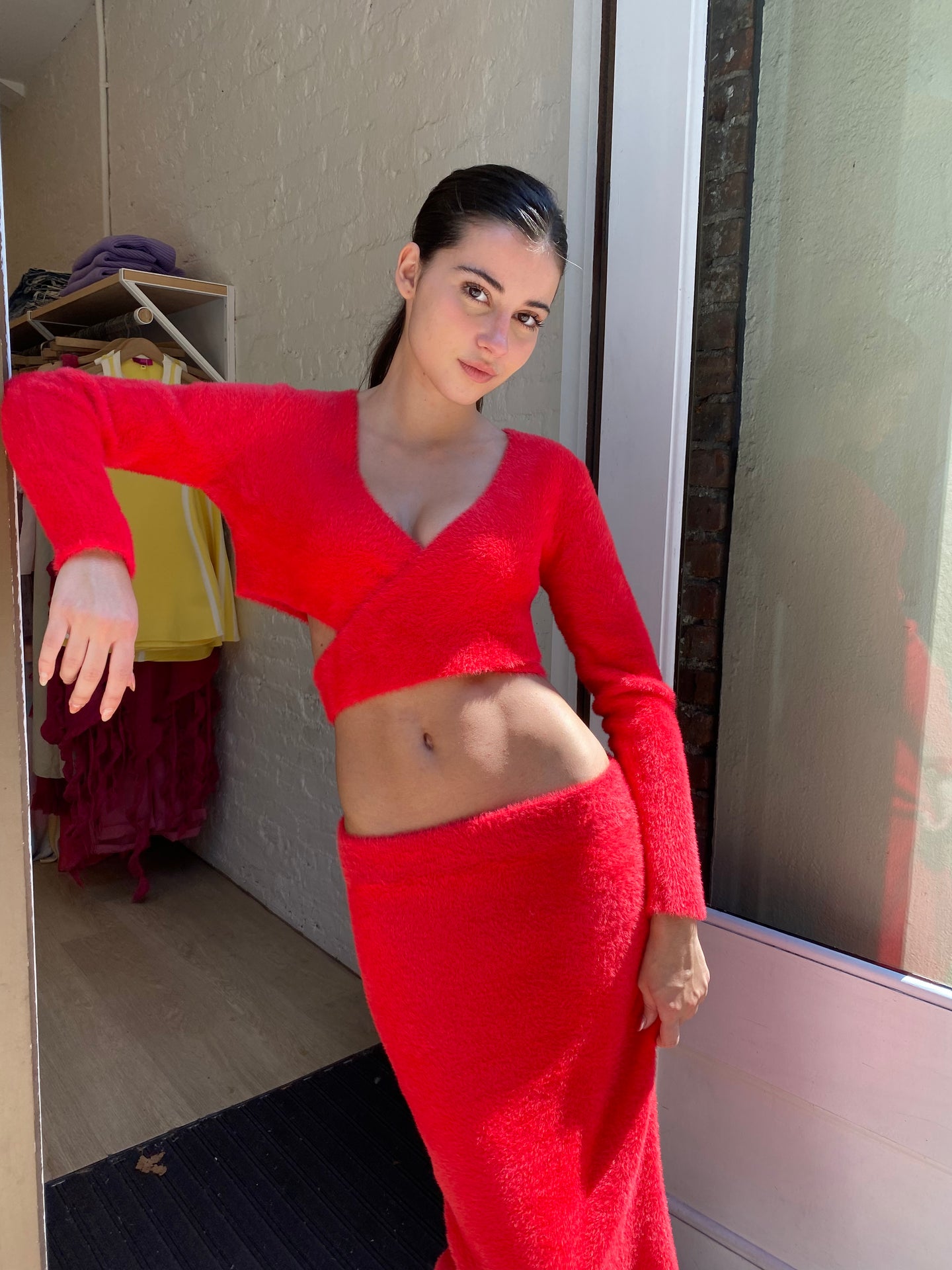 Solanas Top in Red Furry