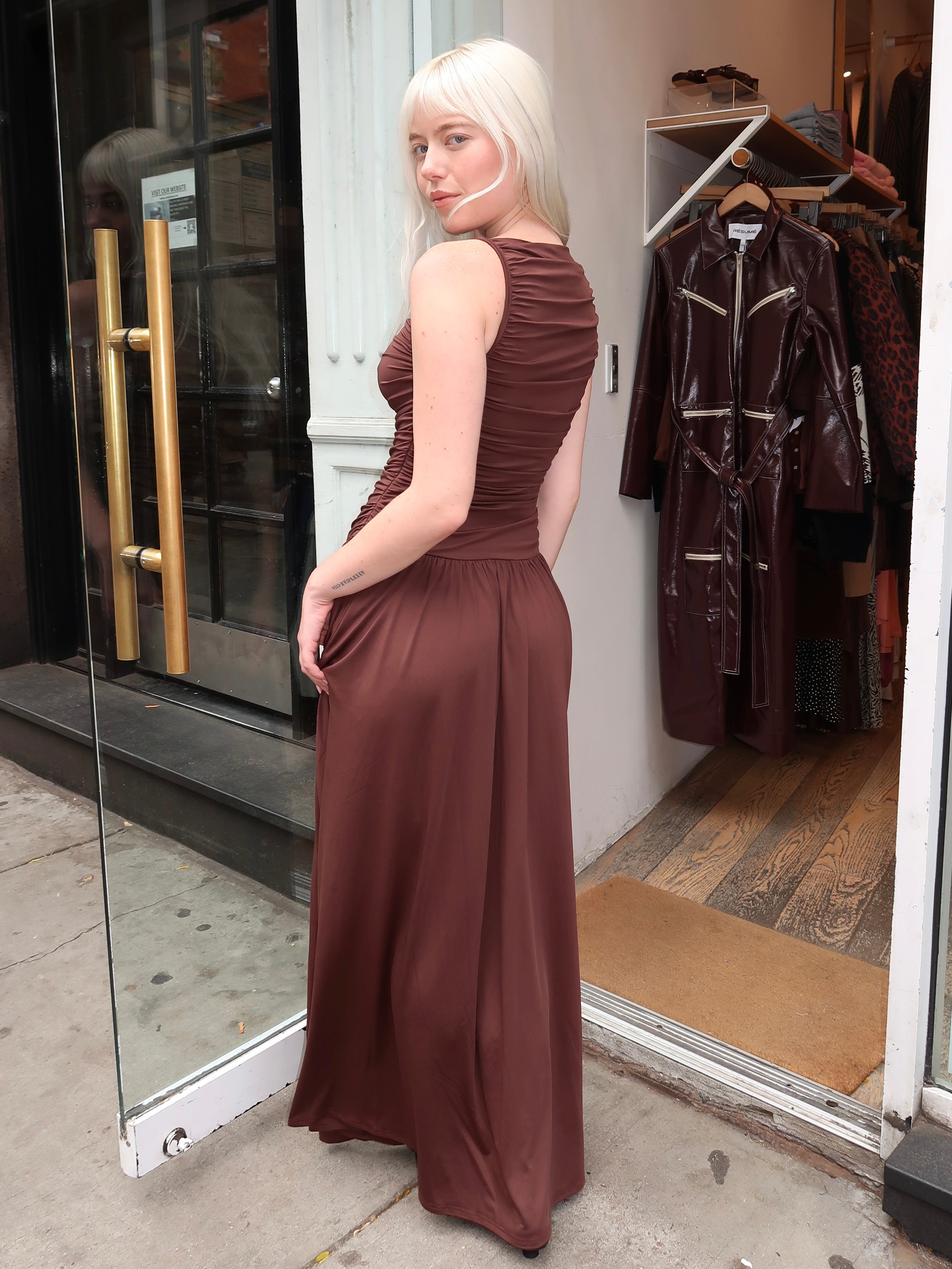 Clea Dress in Espresso