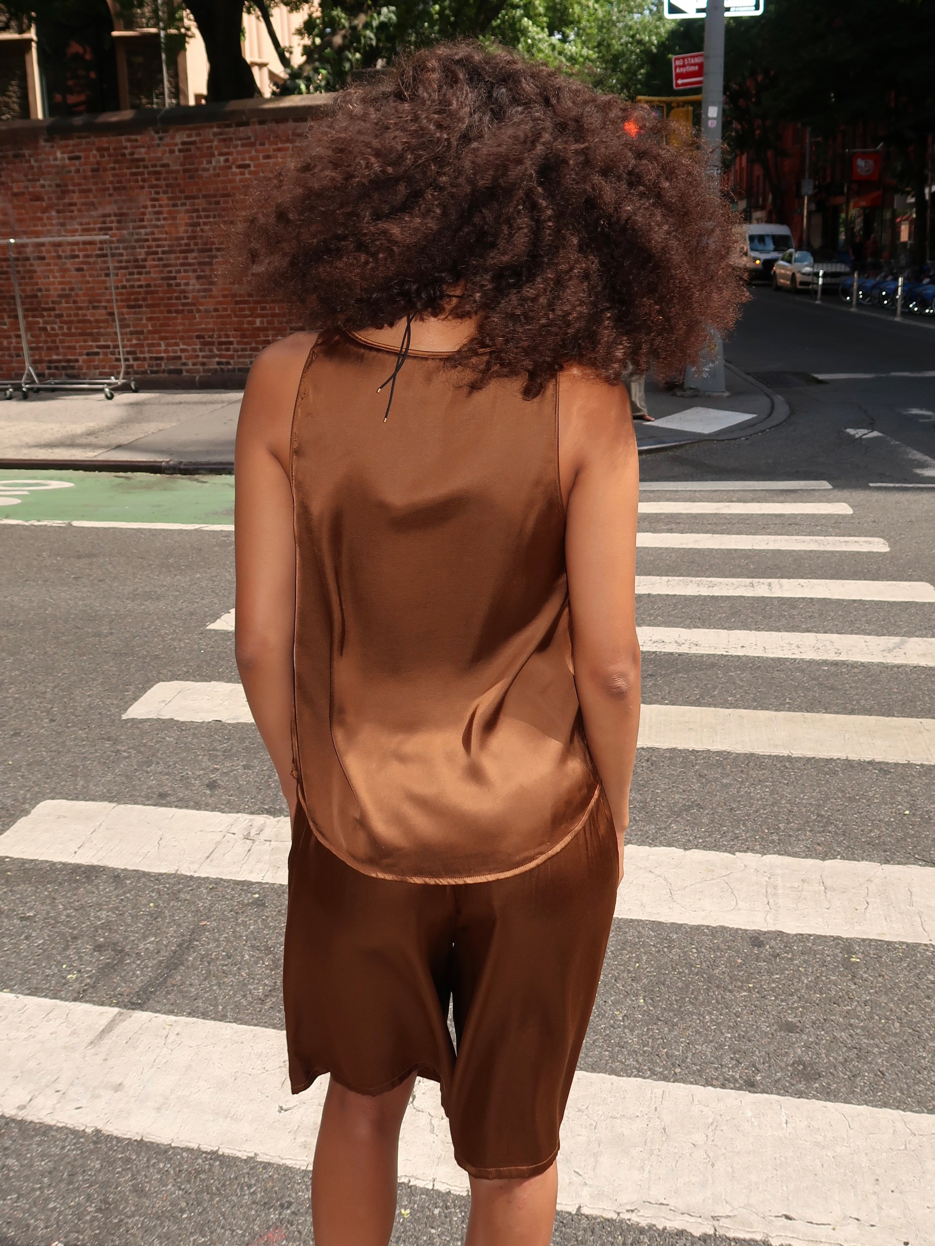 Mikayla Tank Top in Brown