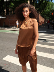 Mikayla Tank Top in Brown
