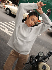 Snap Collar Sweater in Light Grey