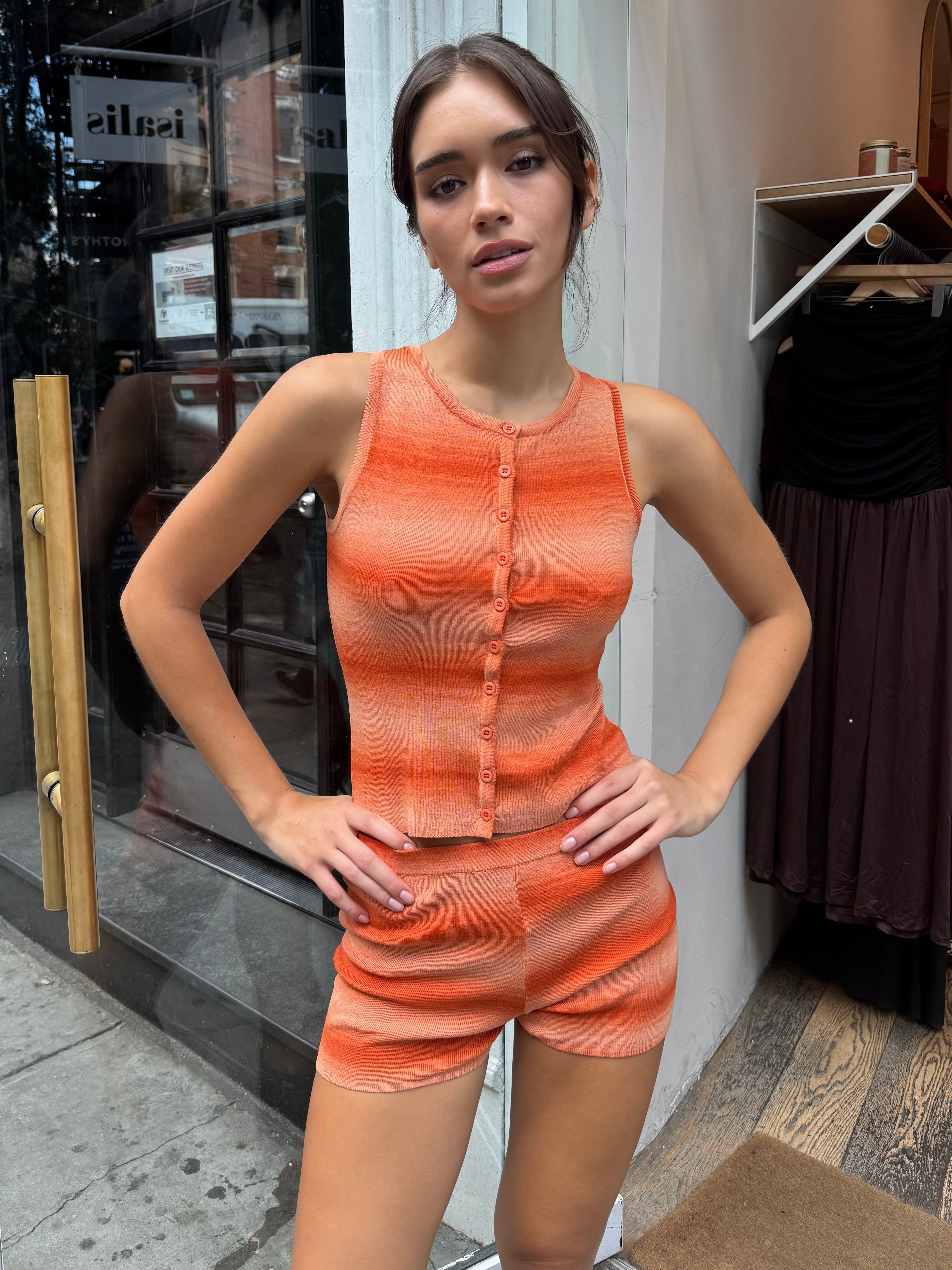 Haven Knit Tank Top in Orange