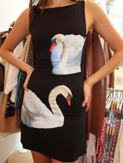 Swan Mini Dress in Black