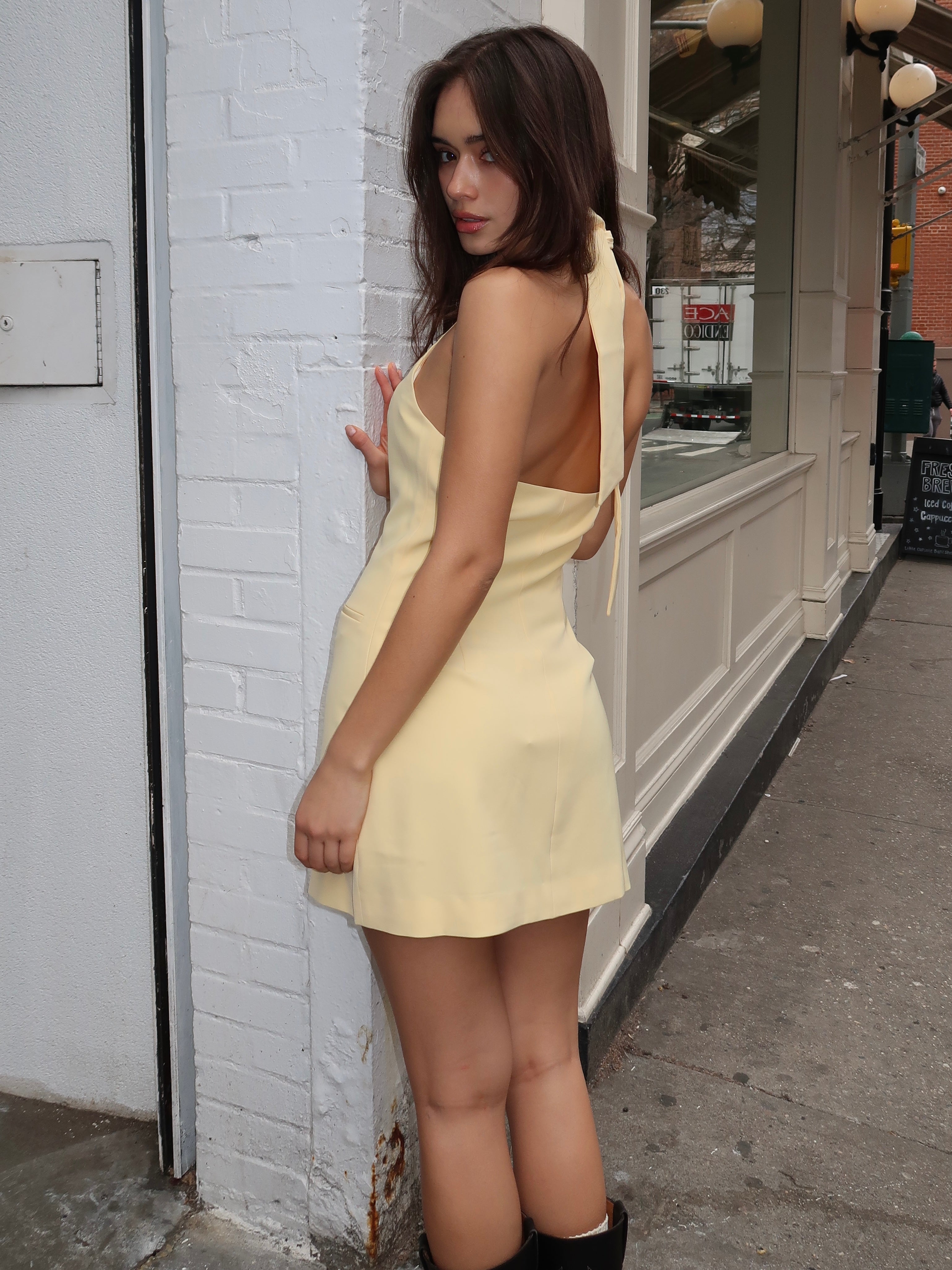 Irida Vest Dress in Butter