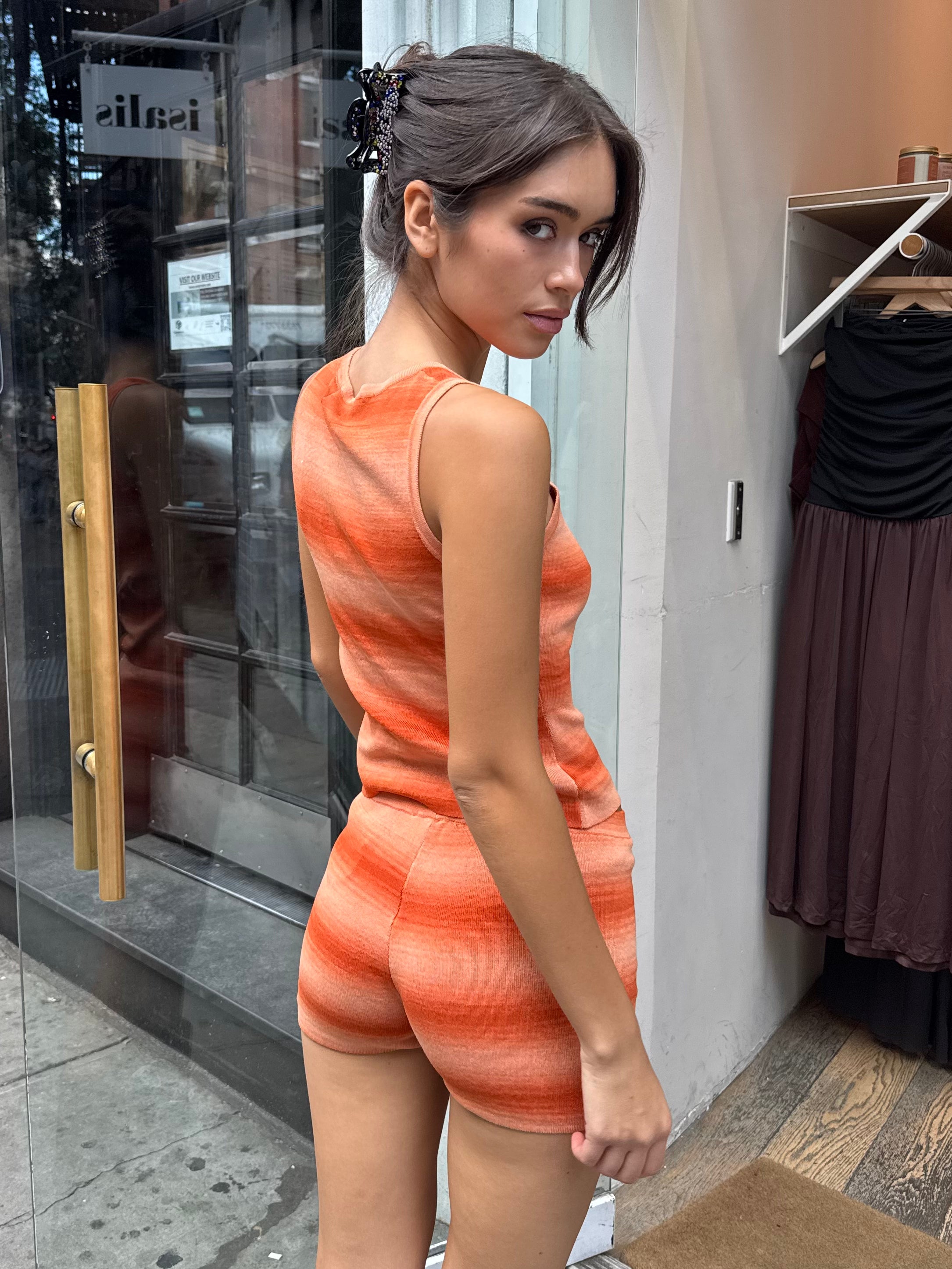 Haven Knit Tank Top in Orange