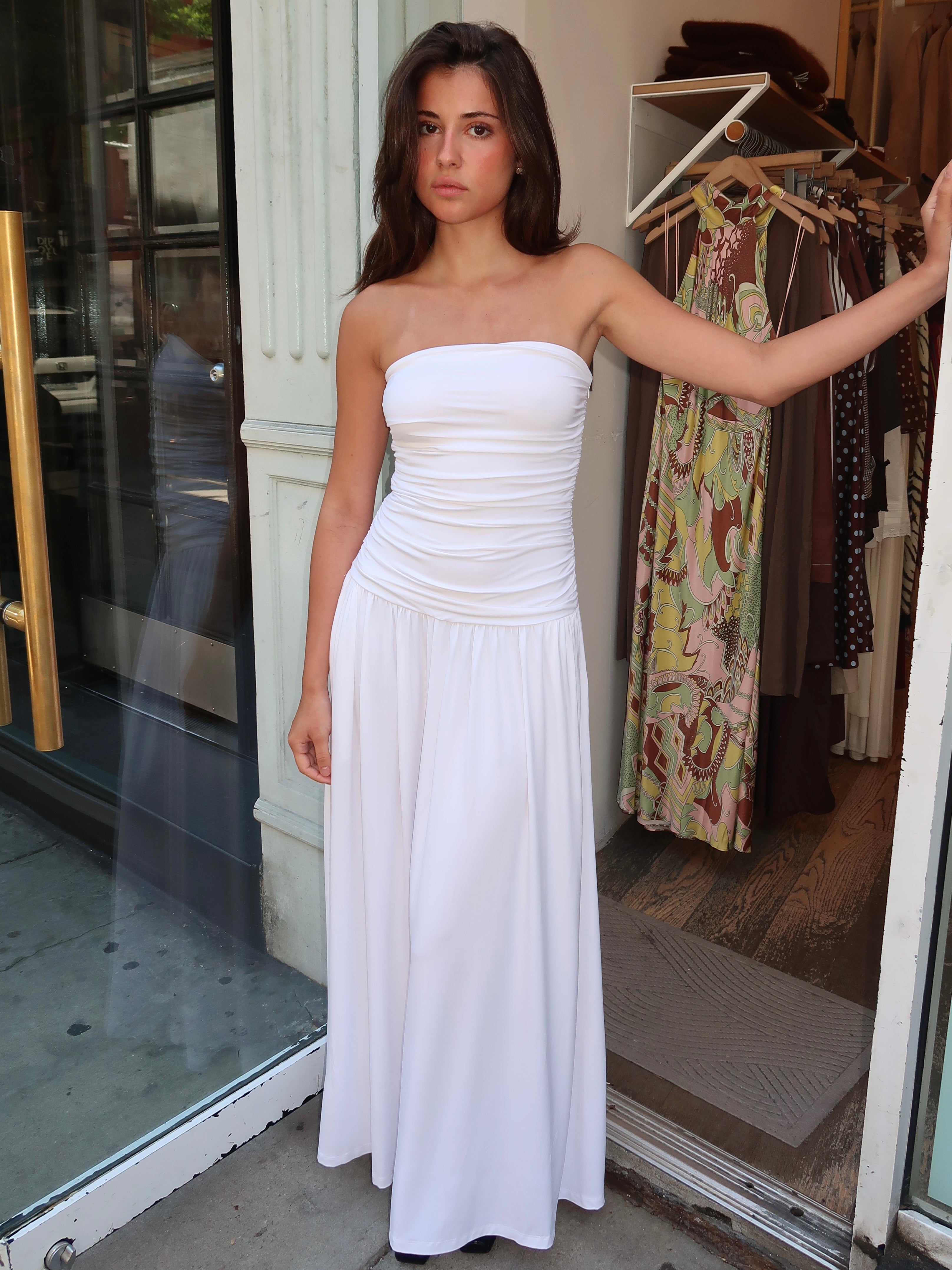 Viscose Santal Dress in White