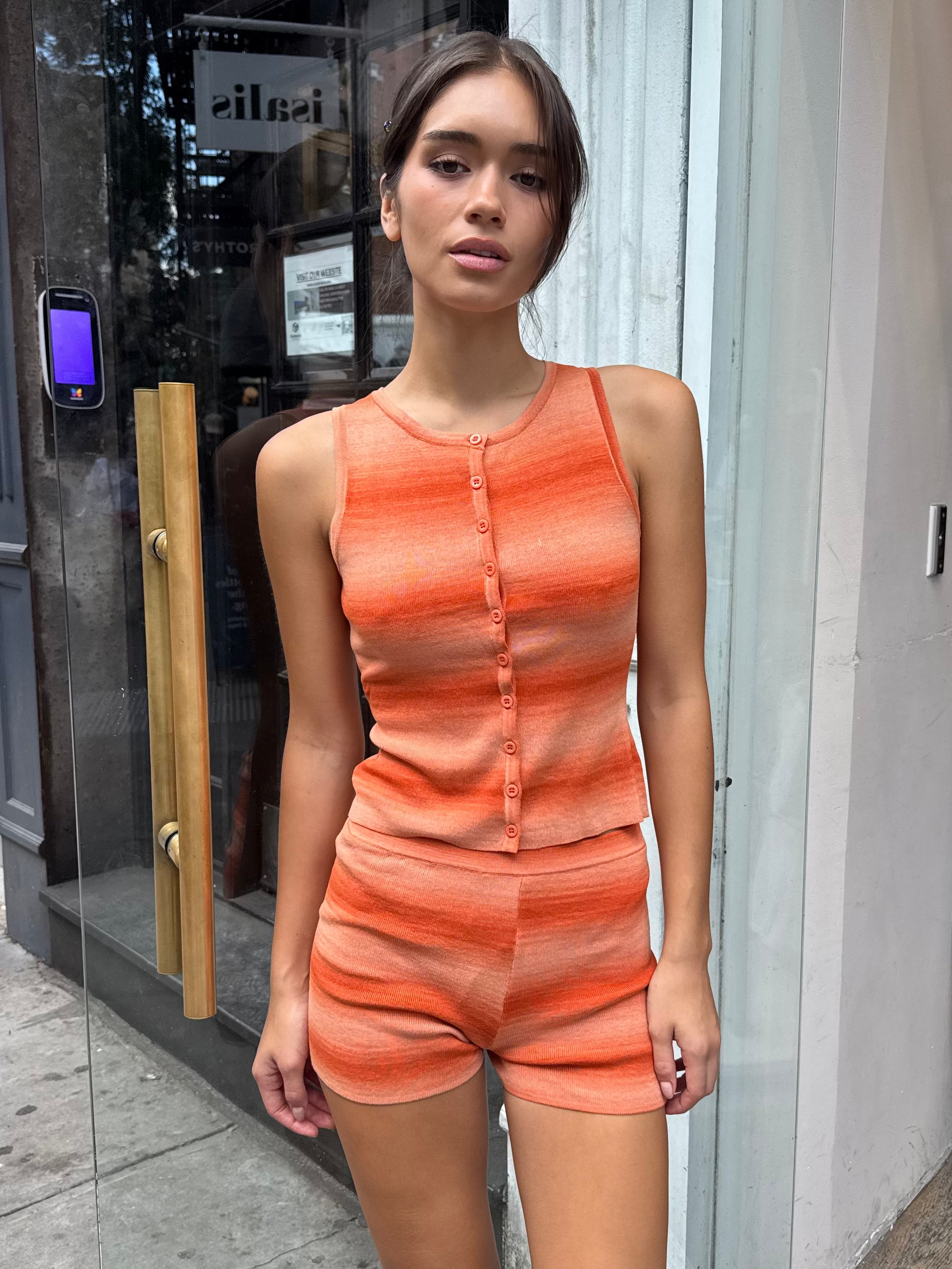 Haven Knit Tank Top in Orange