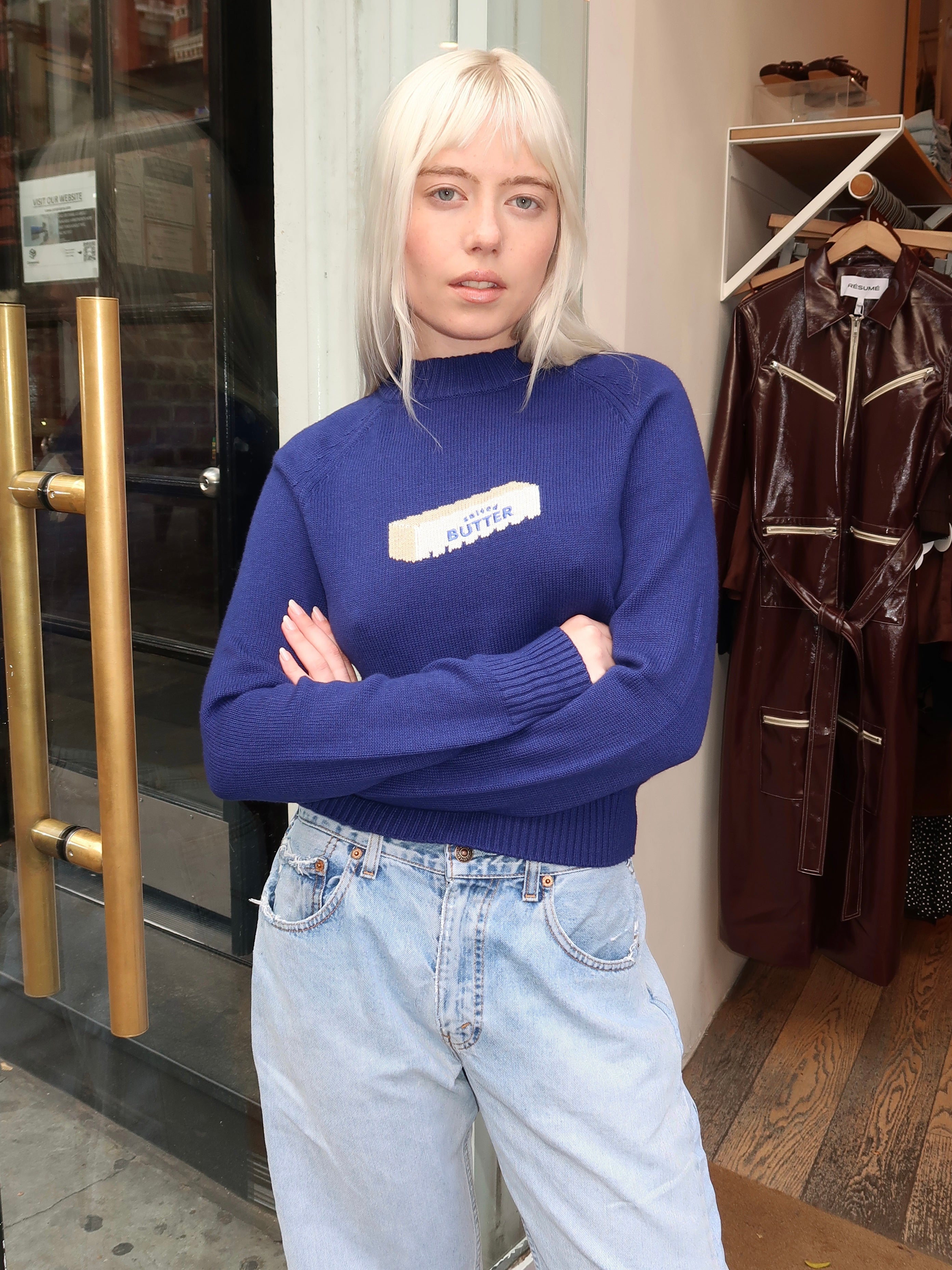 Butter Sweater in Navy