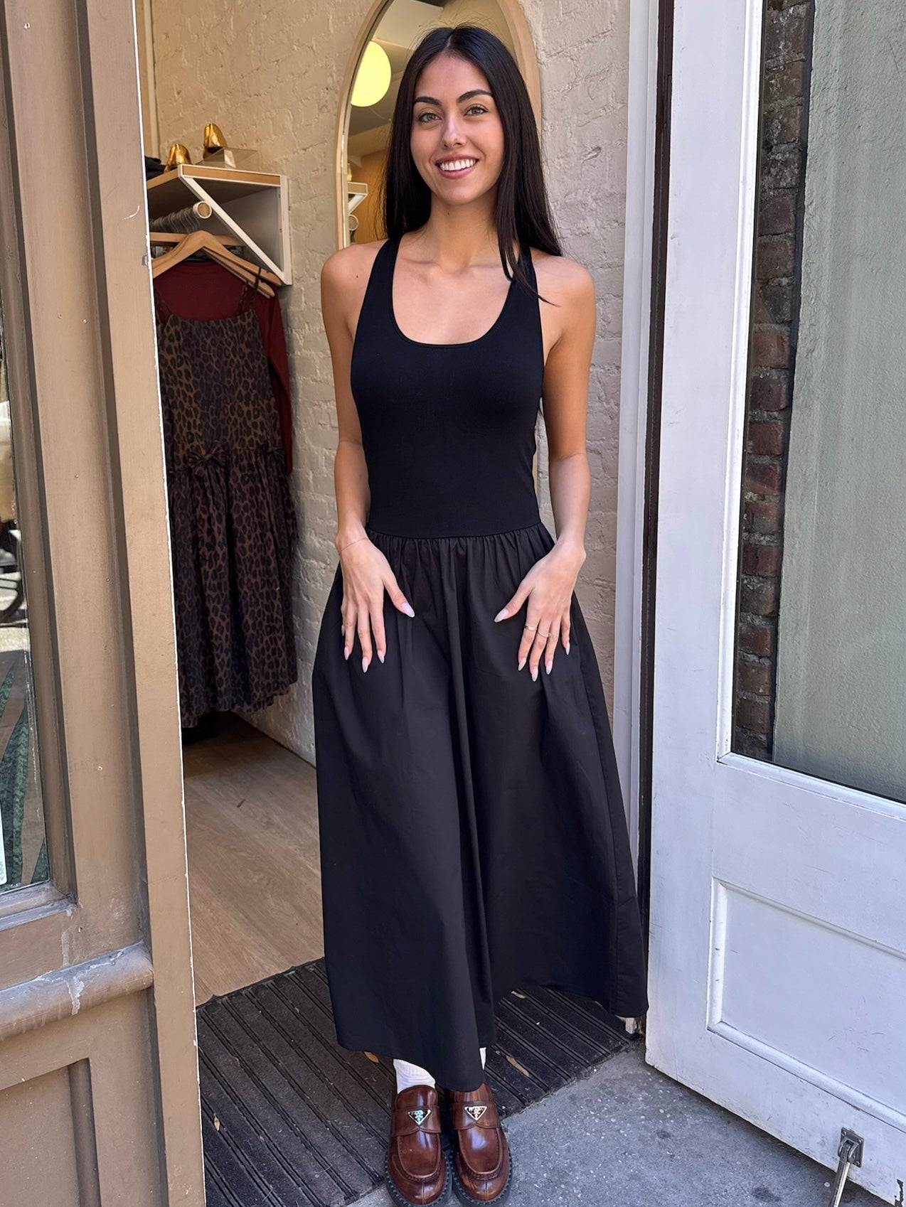Faye Tank Maxi Dress in Noir Isalis Faye Tank Maxi Dress in Noir Isalis