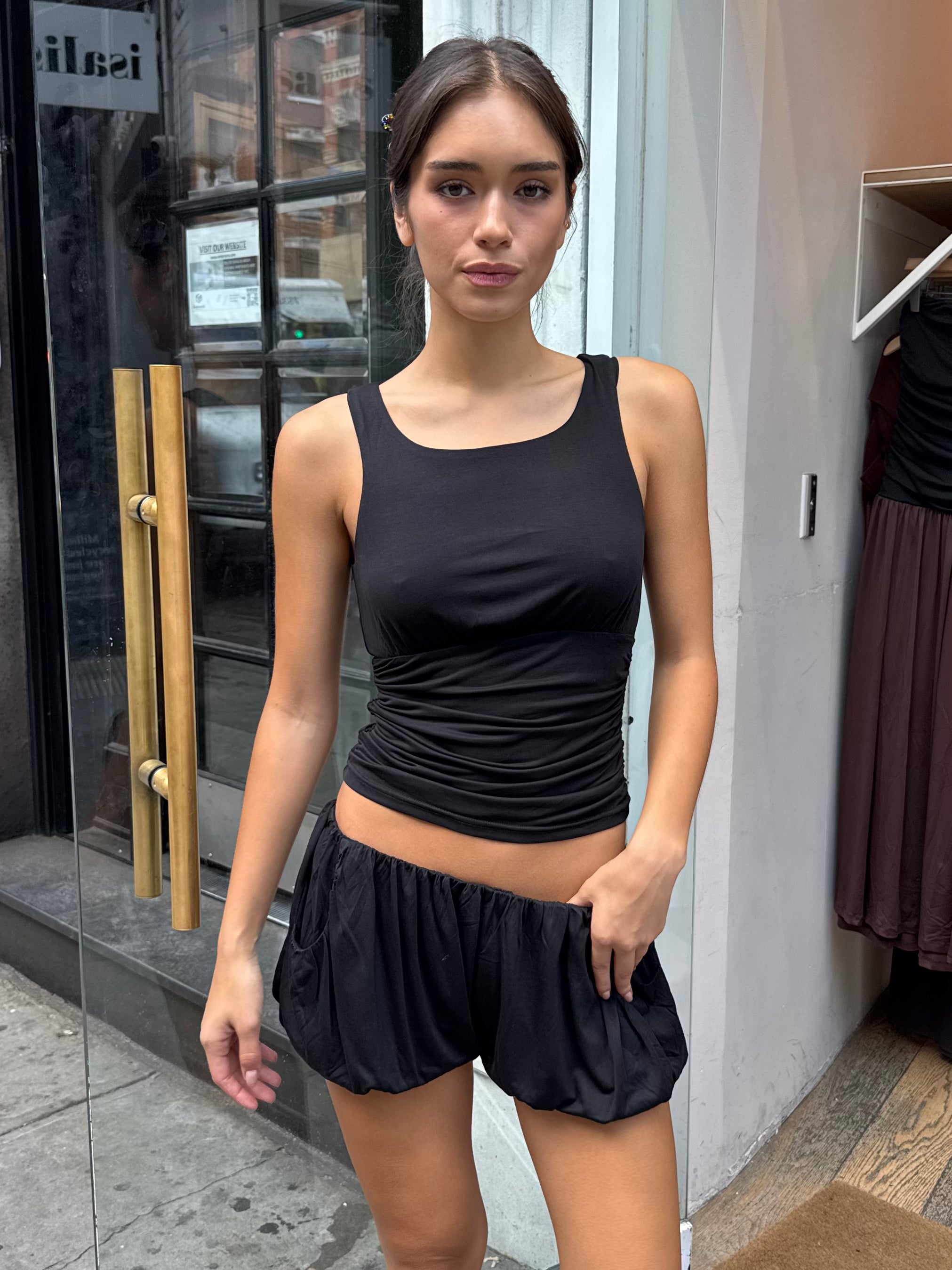 Kailee Draped Top in Black