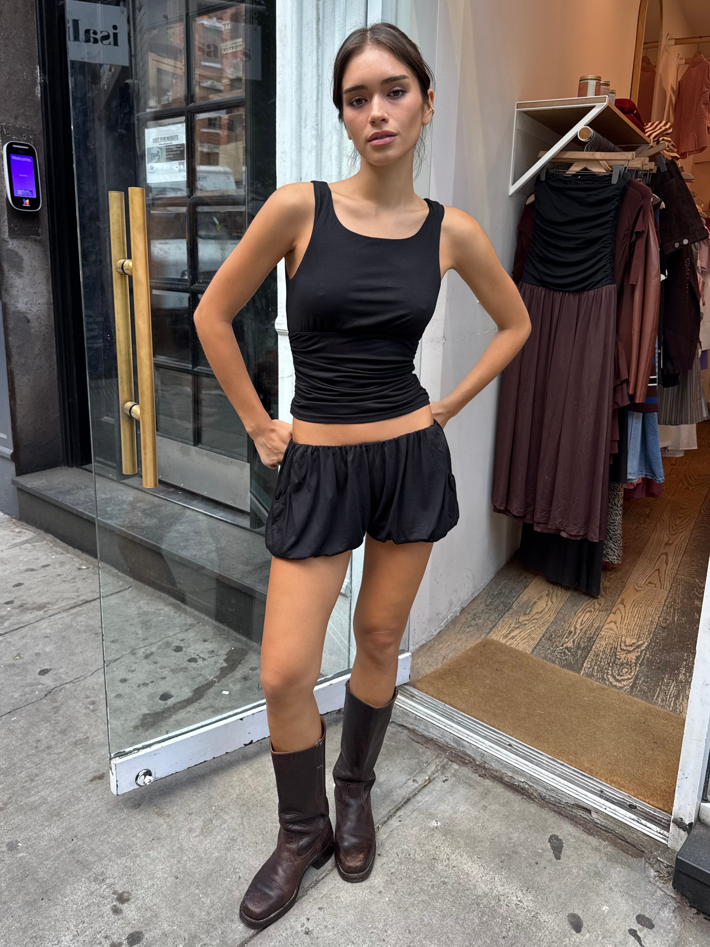 Nola Draped Mini Bloomers in Black