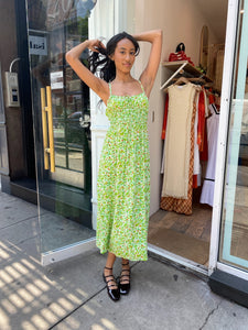 Caprera Midi Dress in Lou Floral Print - Green