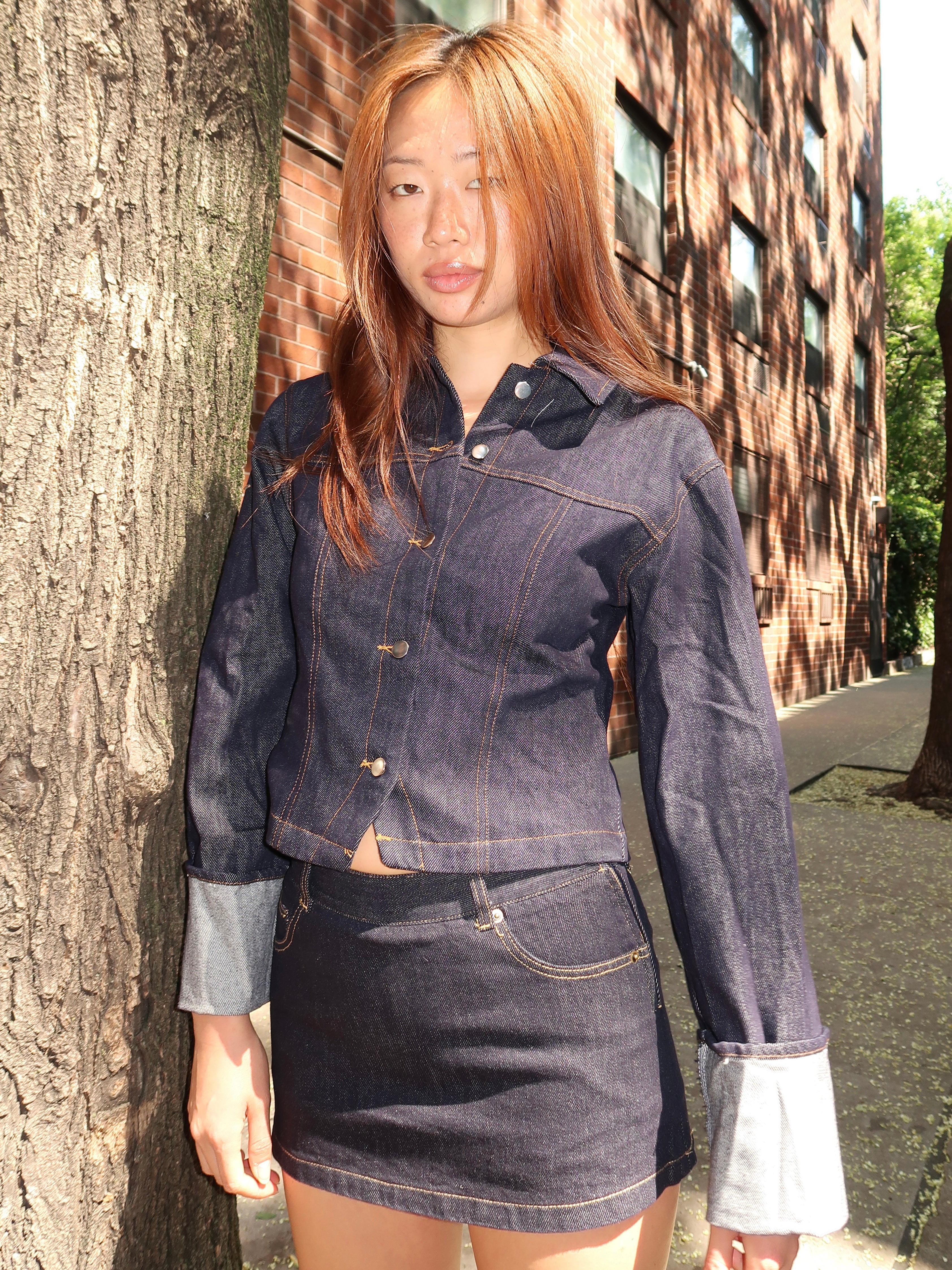 Mex Fitted Denim Jacket in Indigo