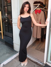 Gallina Beaded Maxi Dress in Black