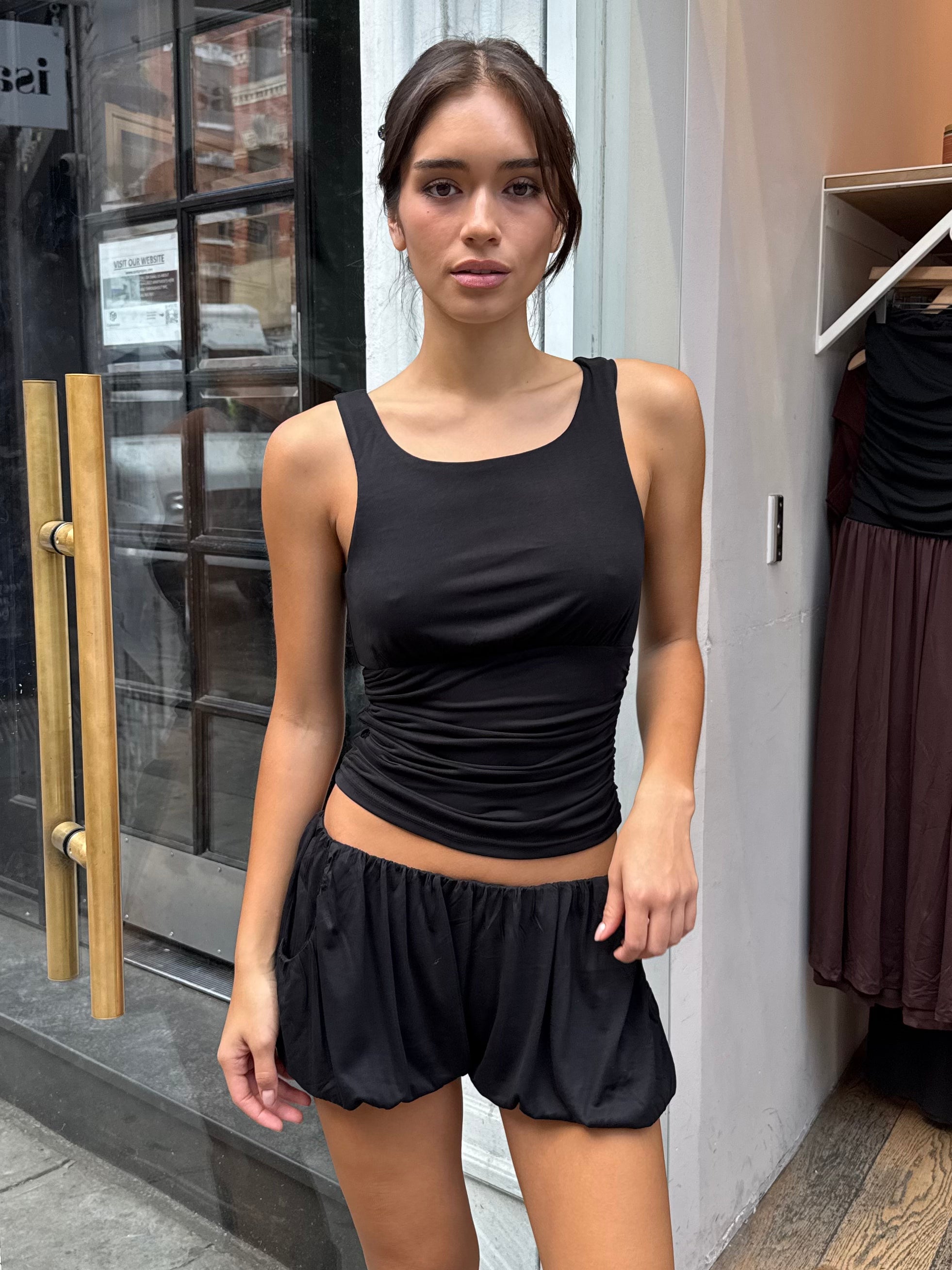 Kailee Draped Top in Black
