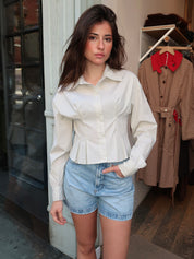 Cheyenne Pleated Shirt in Green