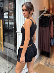 Kailee Draped Top in Black