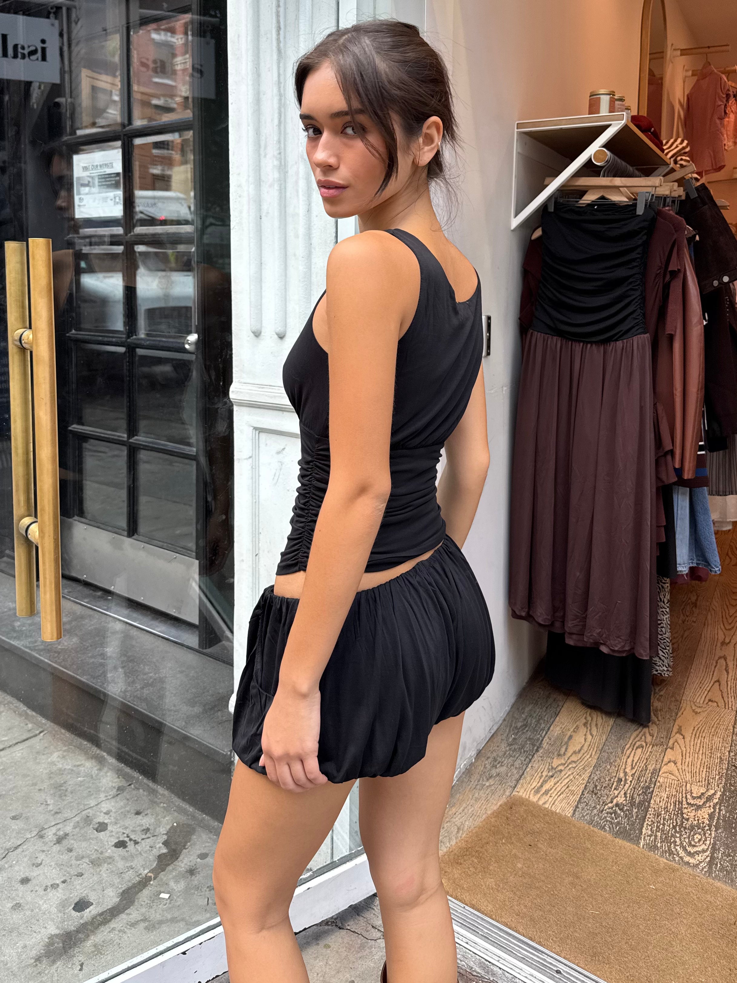 Nola Draped Mini Bloomers in Black