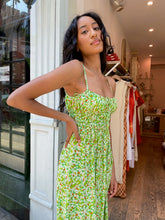 Load image into Gallery viewer, Caprera Midi Dress in Lou Floral Print - Green
