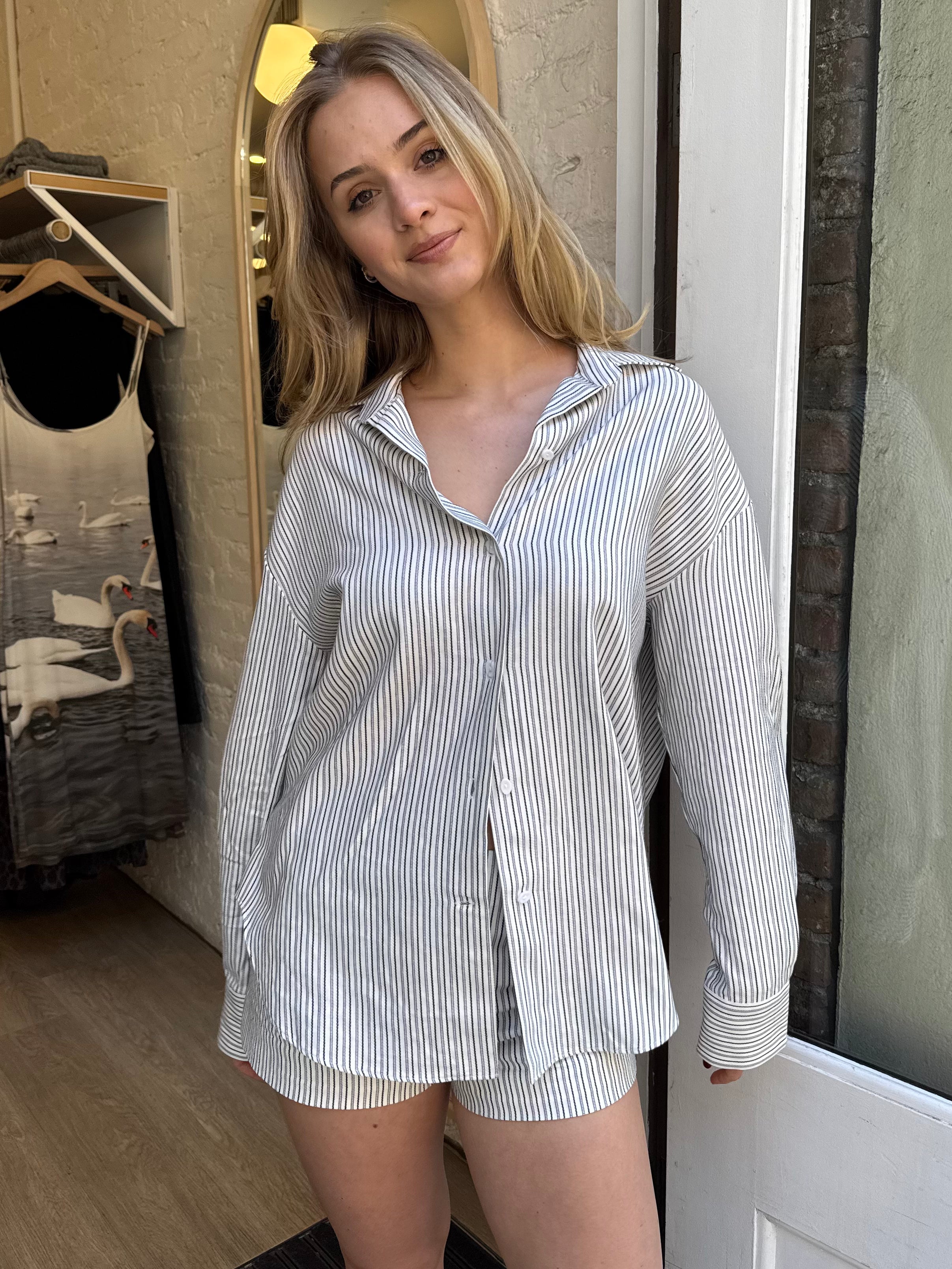 En Vau Shirt in Navy Stripe