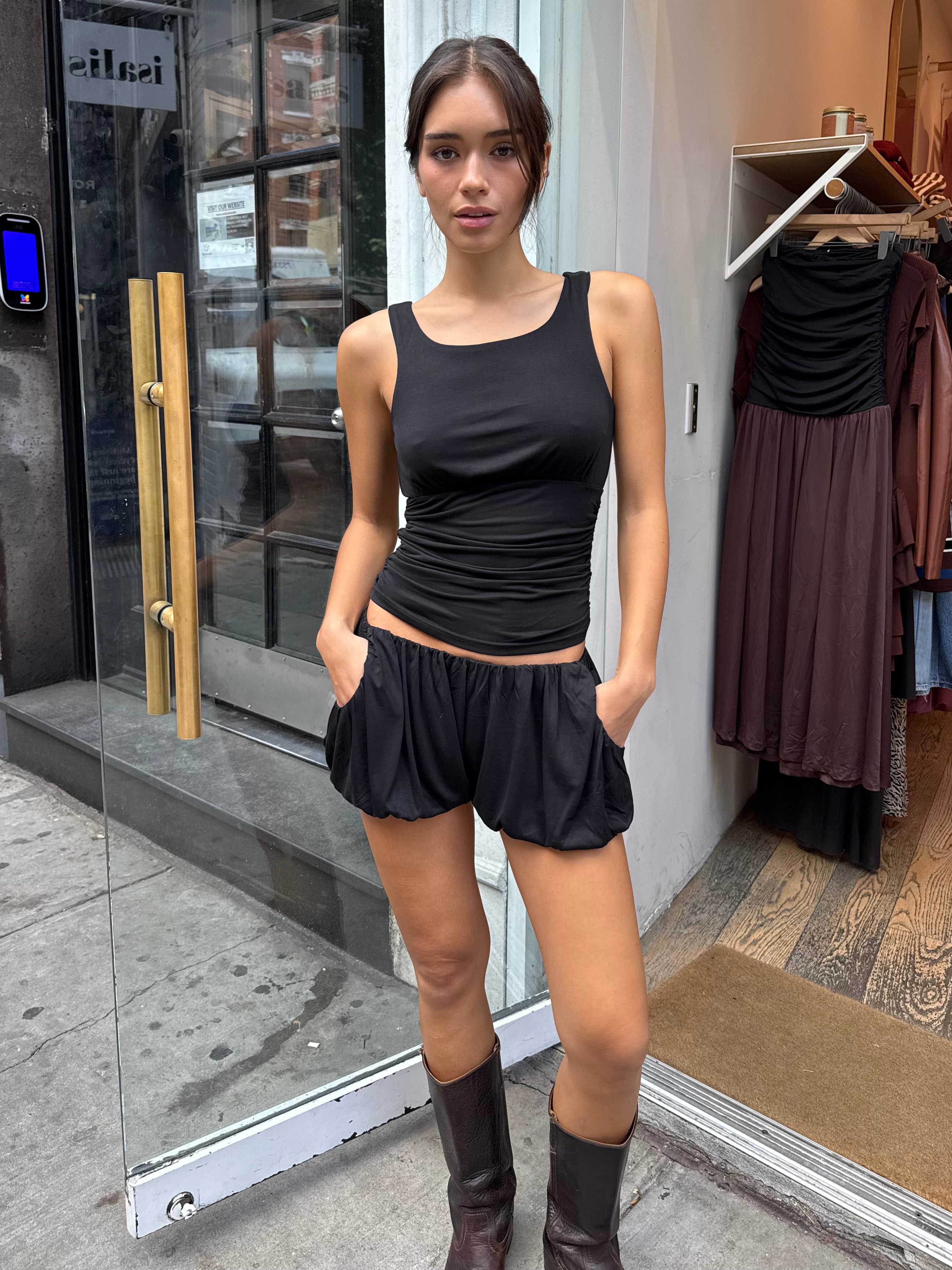 Nola Draped Mini Bloomers in Black
