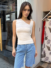Arielle Tie Asym Top in Ecru