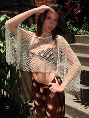 Palmers Poncho Top in Ivory Sequin