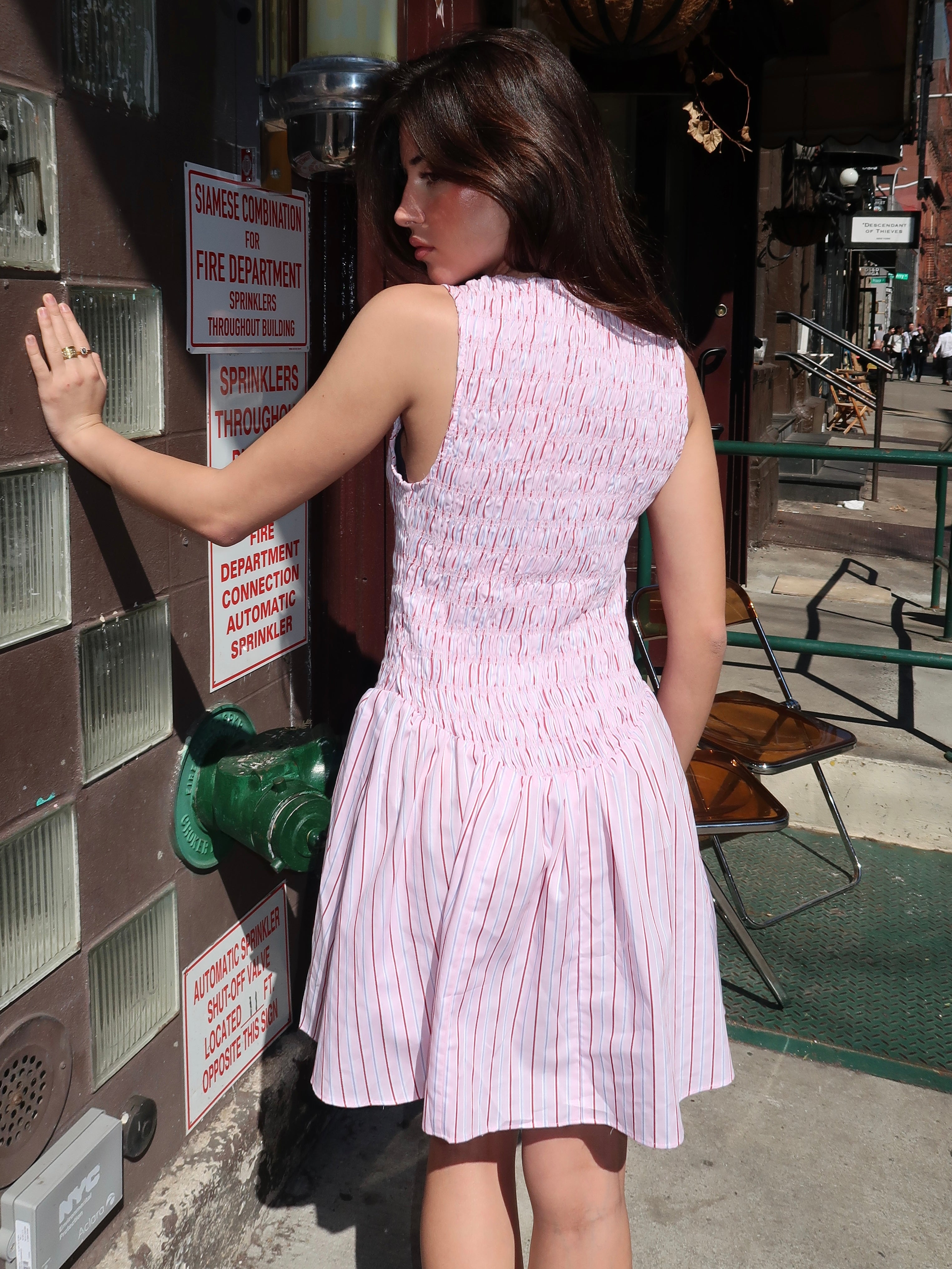 Martina Mini Dress in Fiori Stripe Palazzo