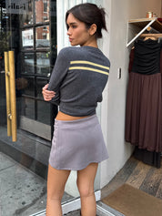 Kayla Mini Skort in Grey
