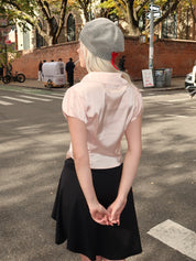 Dasha Button Down Top in Ballet Pink