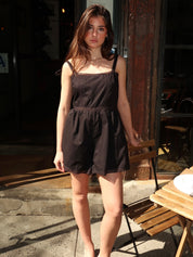 Emilia Playsuit in Fresco Lace Black