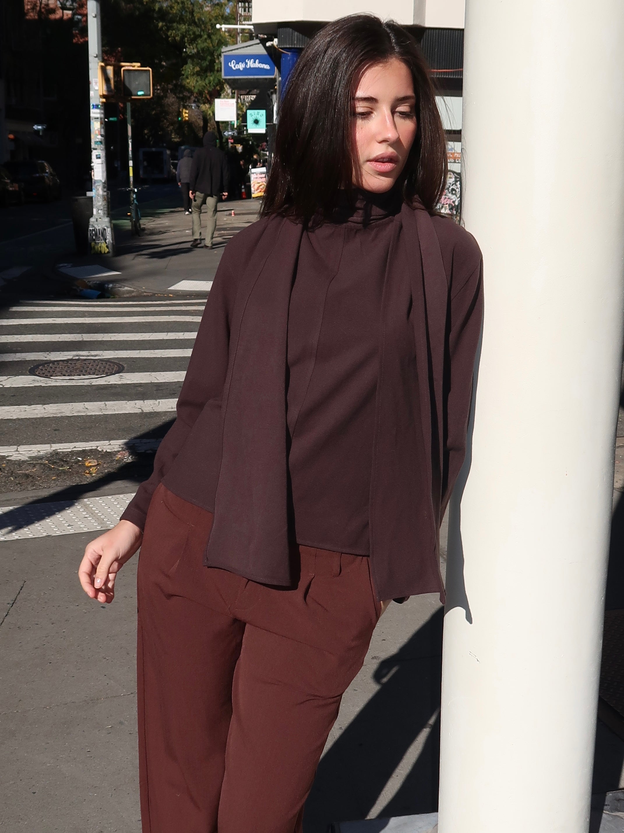 Stream Top in Dark Brown