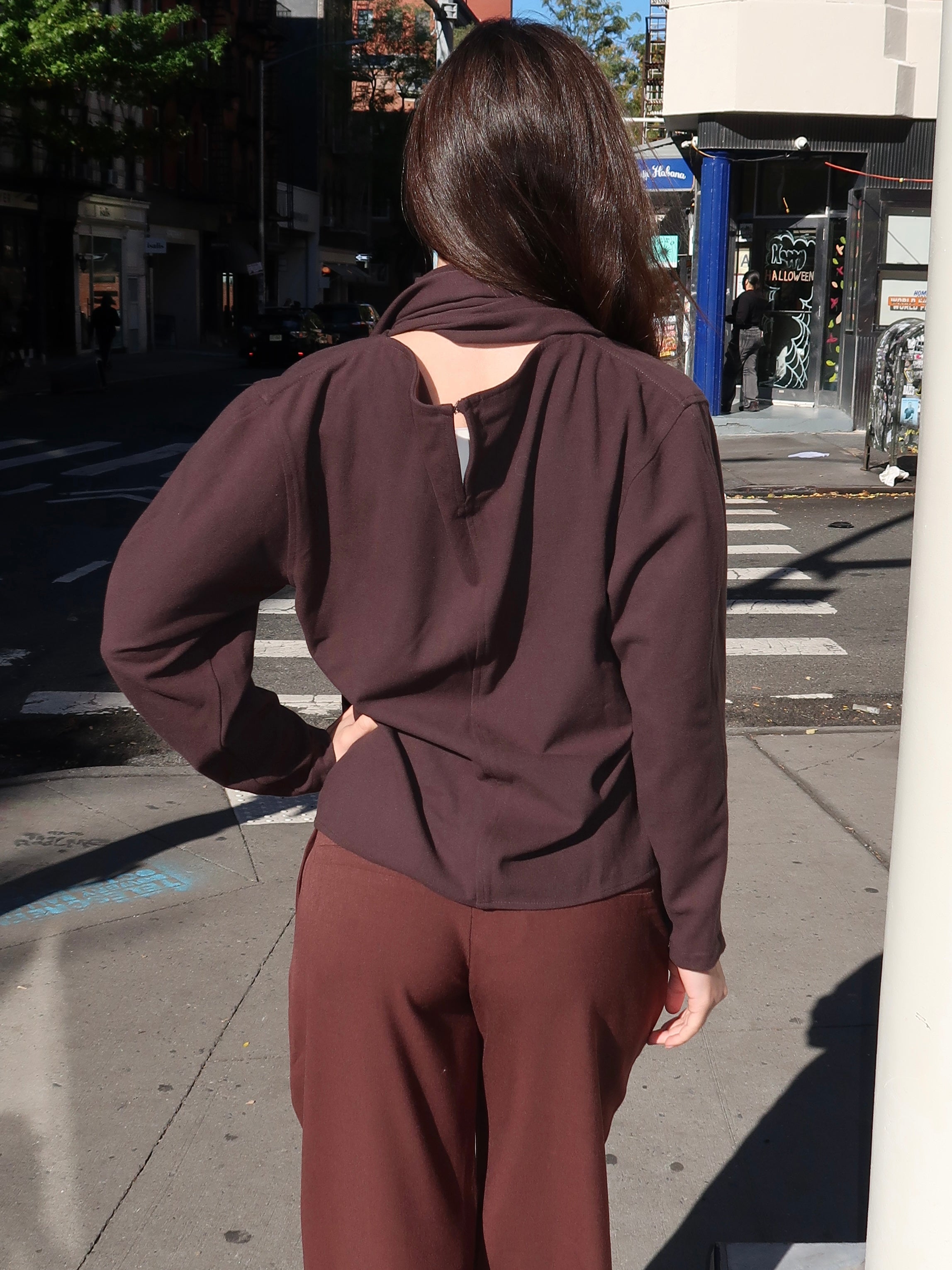 Stream Top in Dark Brown