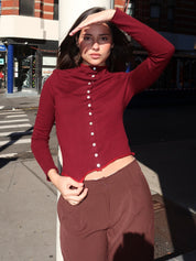 Cecilia Knit Top in Burgundy
