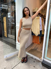 Load image into Gallery viewer, Kora Knit Top &amp; Skirt Set in Tan
