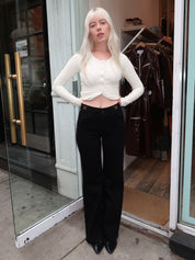 Kimberly Flare With Horsebit in Rich Black