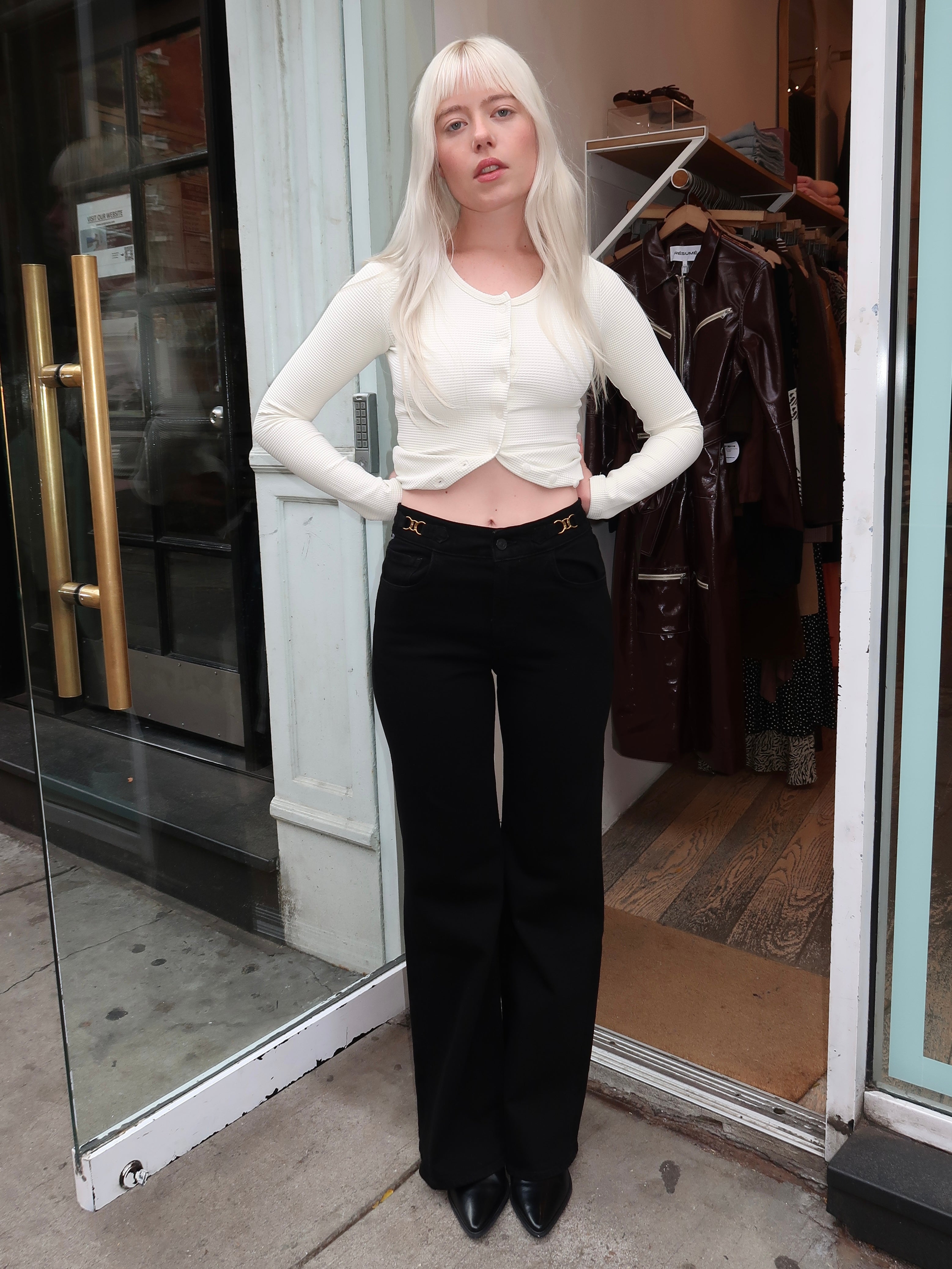 Kimberly Flare With Horsebit in Rich Black