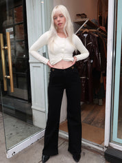 Kimberly Flare With Horsebit in Rich Black