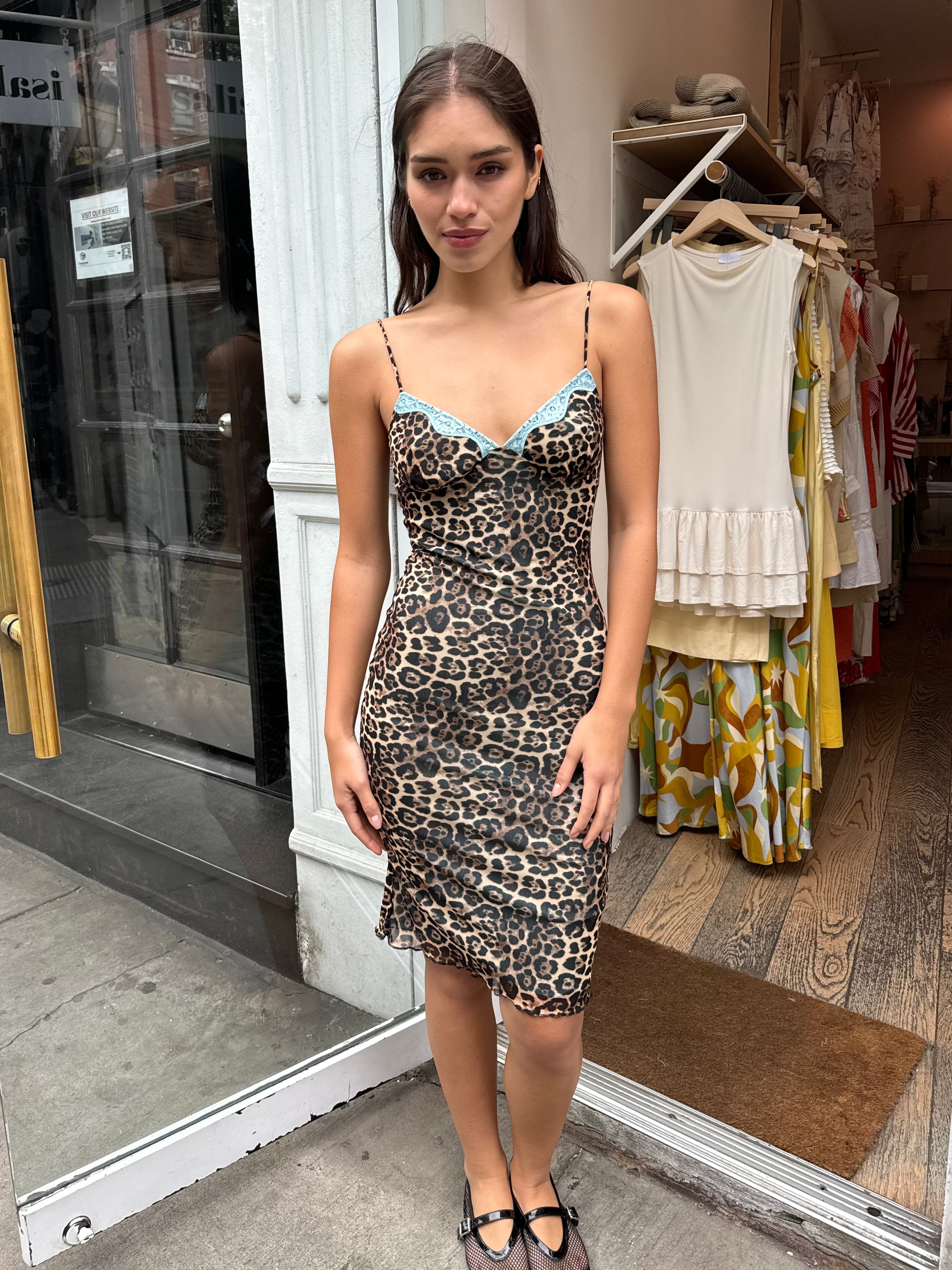 Tati Midi Dress in Leopard