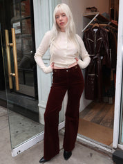 Kimberly Flare With Horsebit in Corduroy Mahogany