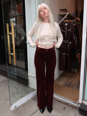 Kimberly Flare With Horsebit in Corduroy Mahogany