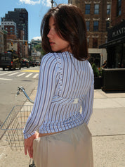 Cara Top in Blue Stripe