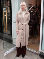 Lucine Long Cardigan in Oat