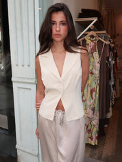 Rye Vest Top in Vanilla