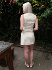 Aggie Denim Skirt in Ecru