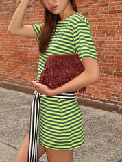 Beaded Drop Clutch in Chocolate