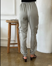 Load image into Gallery viewer, Stormi Satin Cargos in Silver
