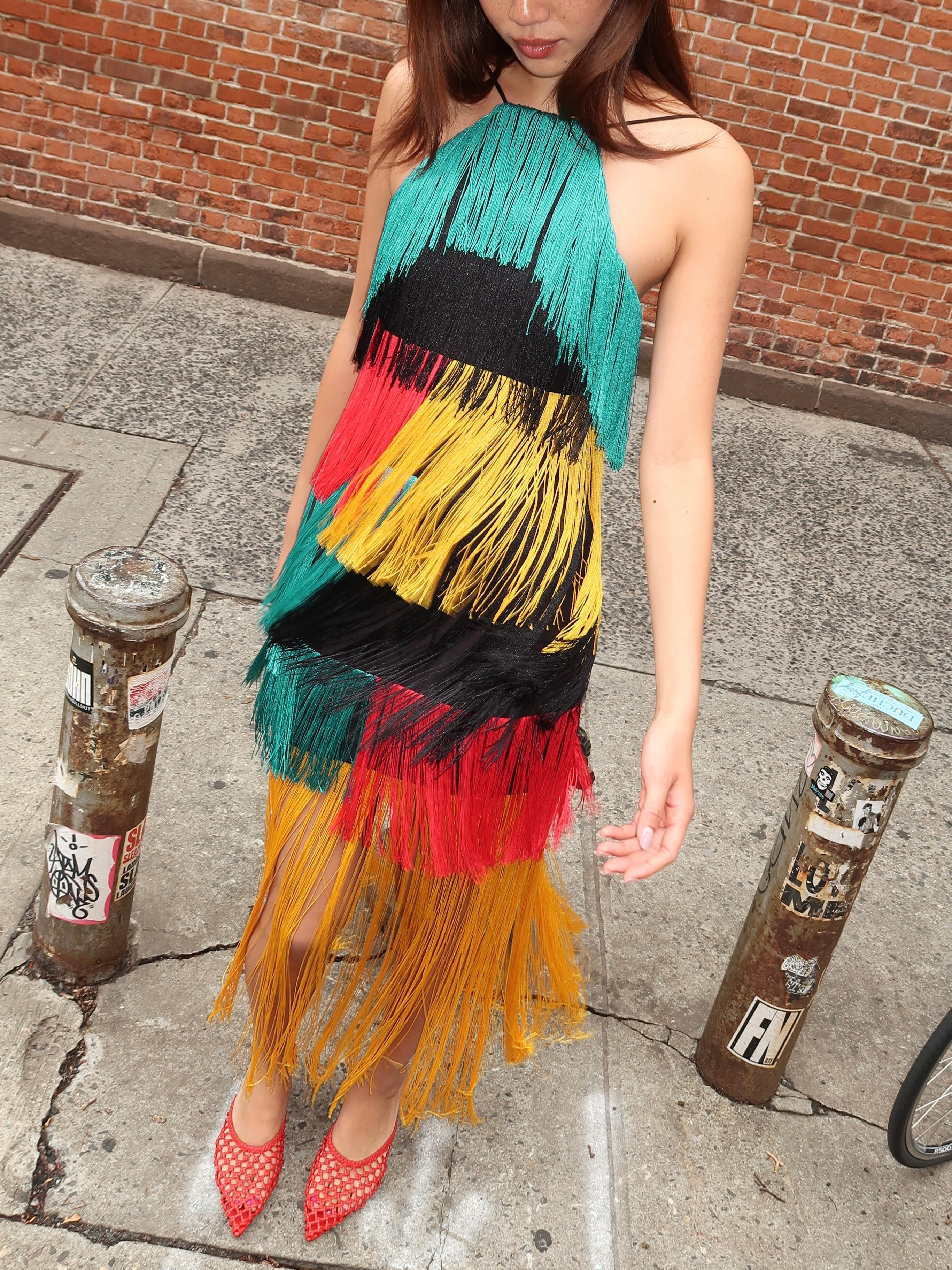 Drea Fringe Dress in Vibrant Multi Fringe
